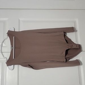 Charlotte Russe Cold Shoulder TAN body suit